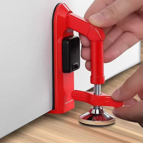 Heavy-Duty Adjustable Furniture Lifter & Leveling Jack with Anti-Slip Base- Red