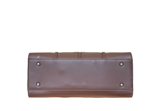 Elegant Structured Top-Handle Satchel- Maroon