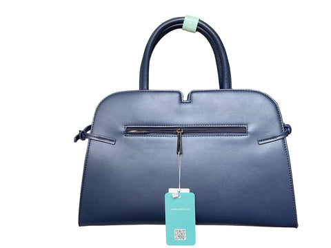 Elegant Structured Top-Handle Satchel- Blue