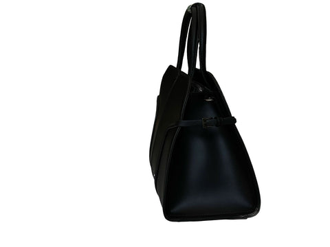 Elegant Structured Top-Handle Satchel- Black