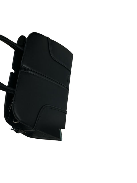 Elegant Structured Top-Handle Satchel- Black