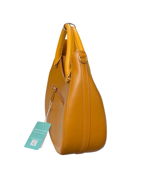 Whipstitch Crescent Hobo Bag- Brown