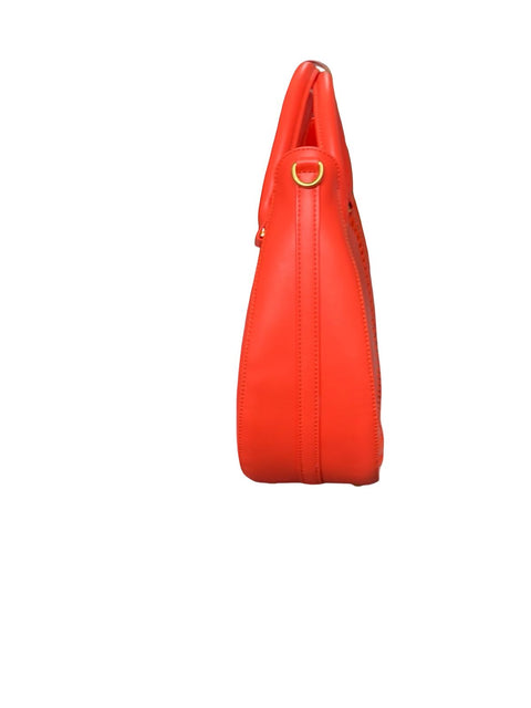 Whipstitch Crescent Hobo Bag- Red