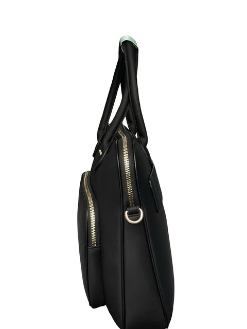 Professional Faux-Leather Laptop Briefcase- Black