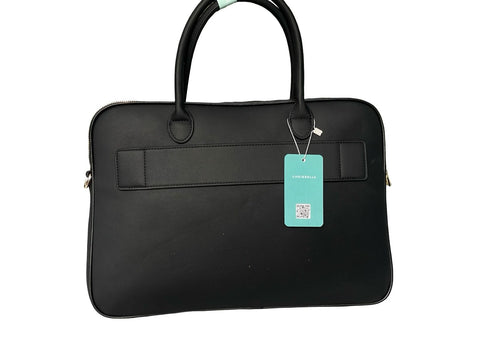 Professional Faux-Leather Laptop Briefcase- Black