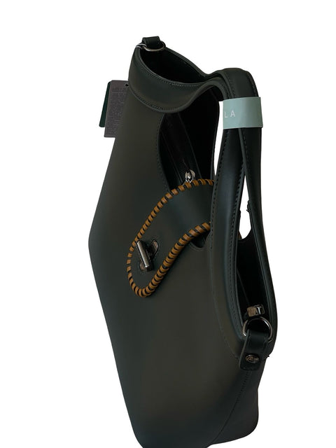 Elegant Whipstitch Accented Handbag- Black