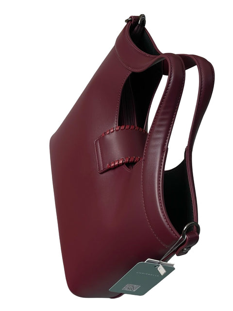 Elegant Whipstitch Accented Handbag- Red