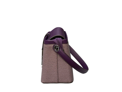 Textured Signature Handbag- Purple