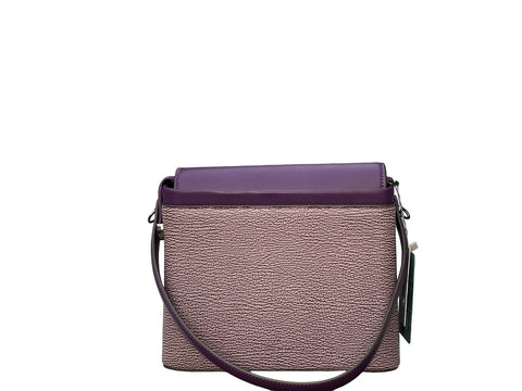 Textured Signature Handbag- Purple