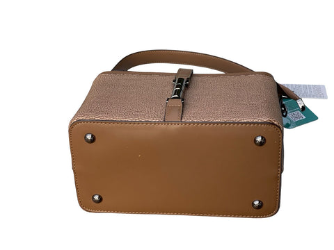Textured Signature Handbag- Brown