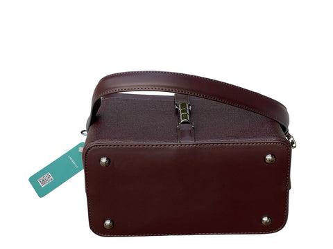 Textured Signature Handbag- Dark Brown