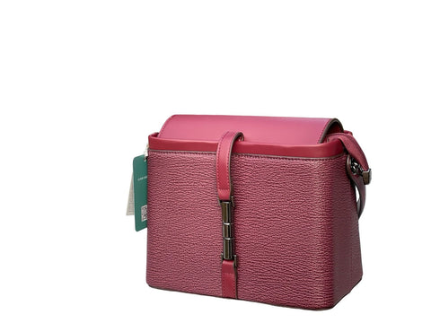 Textured Signature Handbag- Red