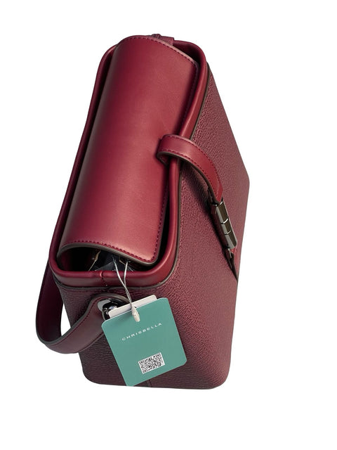 Textured Signature Handbag- Red