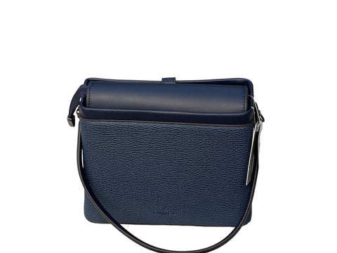 Textured Signature Handbag- Blue