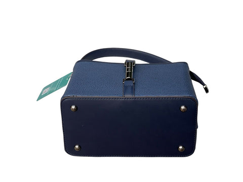 Textured Signature Handbag- Blue