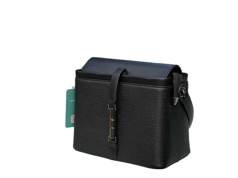 Textured Signature Handbag- Black