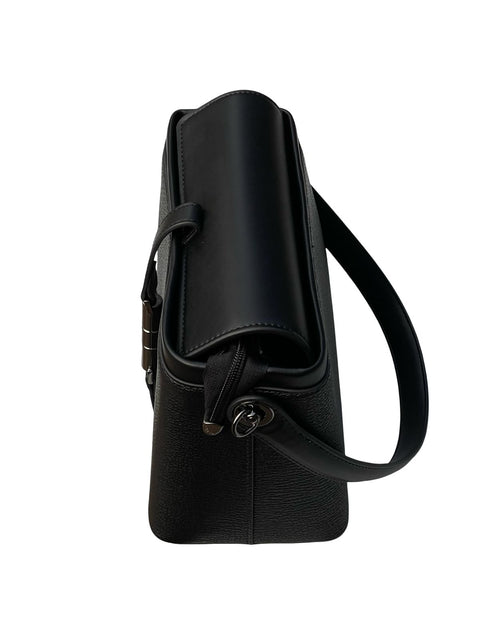 Textured Signature Handbag- Black