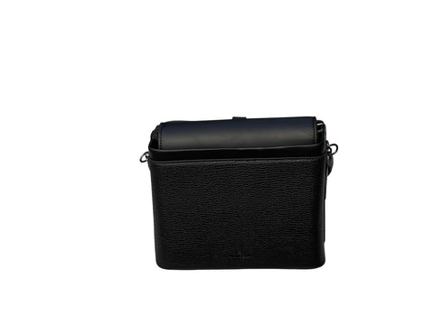 Textured Signature Handbag- Black