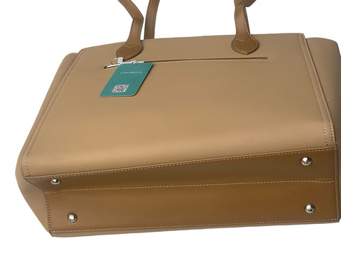 Chrisbella Elegant Structured Office Bag- Brown