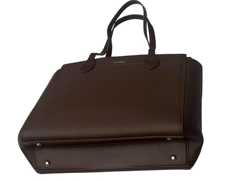 Chrisbella Elegant Structured Office Bag- Dark Brown