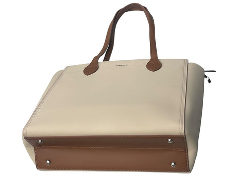 Chrisbella Elegant Structured Office Bag- Light Brown