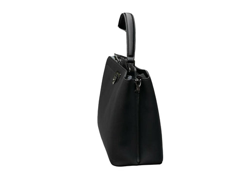 Chrisbella Top-Handle Bag with Scarf- Black