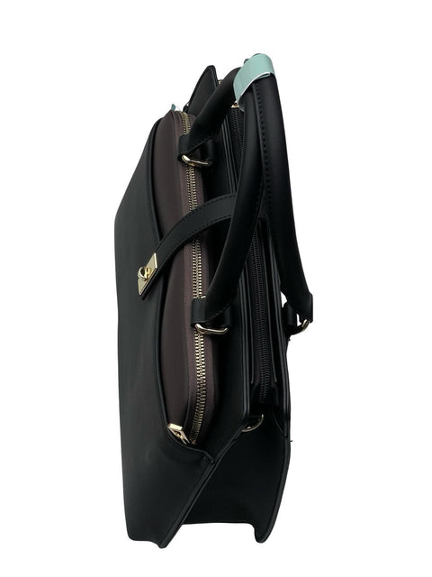 Chrisbella Structured Executive with Gold Hardware- Black