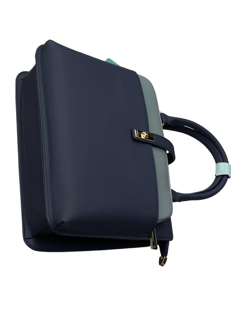 Chrisbella Structured Executive with Gold Hardware- Blue