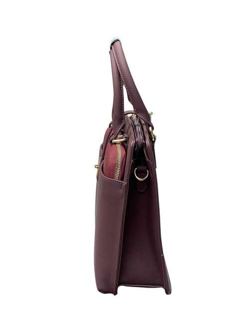 Chrisbella Structured Executive with Gold Hardware- Purple