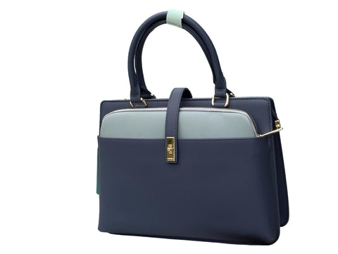 Chrisbella Structured Executive with Gold Hardware- Blue
