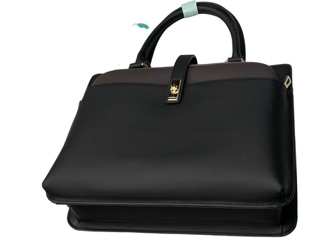 Chrisbella Structured Executive with Gold Hardware- Black