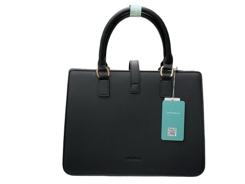 Chrisbella Structured Executive with Gold Hardware- Black
