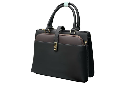 Chrisbella Structured Executive with Gold Hardware- Black