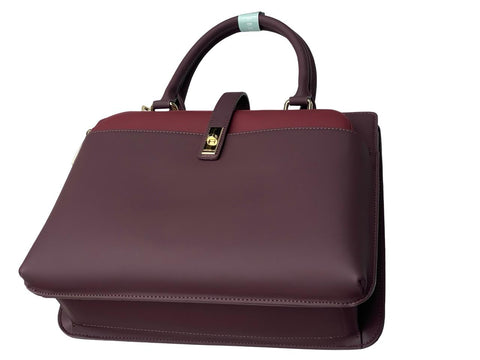 Chrisbella Structured Executive with Gold Hardware- Purple