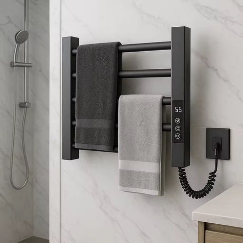 Wall-Mounted Heated Towel Rack 304 Stainless Steel Black