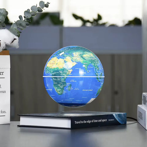 Magnetic Levitation Globe with LED Light – 6" / 8" Floating Rotating Globe