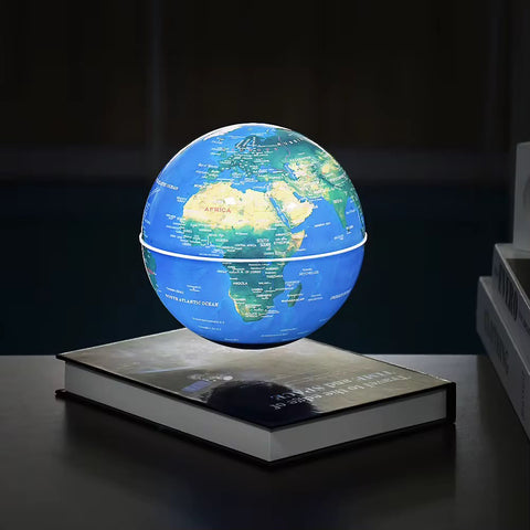 Magnetic Levitation Globe with LED Light – 6" / 8" Floating Rotating Globe