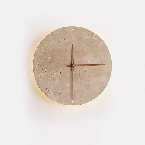 Nordic Travertine Round LED Wall Lamp – Wabi-Sabi Stone Sconce (MW-611)