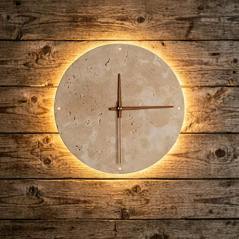 Nordic Travertine Round LED Wall Lamp – Wabi-Sabi Stone Sconce (MW-611)