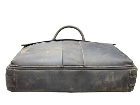 Handmade Vintage Black Genuine Leather Laptop Briefcase