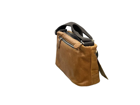 Vintage Tan Leather Crossbody Sling Bag