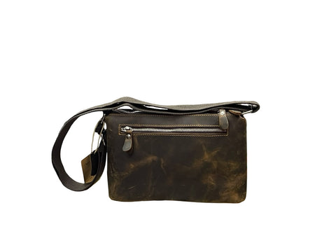 Vintage Tan Leather Crossbody Sling Bag