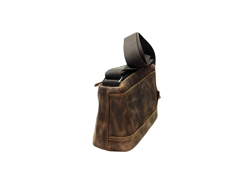 Vintage Distressed Brown Leather Crossbody Bag
