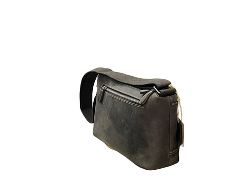 Vintage Dark Brown Leather Crossbody Bag