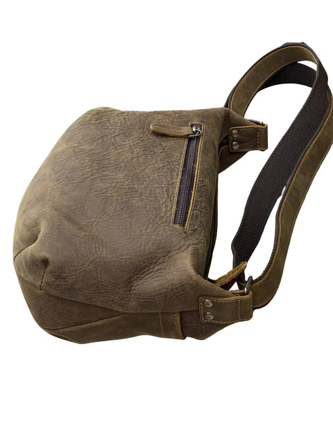 Vintage Leather Shoulder Bag – Rustic Brown Crossbody Messenger Purse for Everyday Use