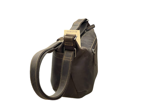 Handcrafted Rustic Leather Sling Bag – Vintage Brown Crossbody Shoulder Bag