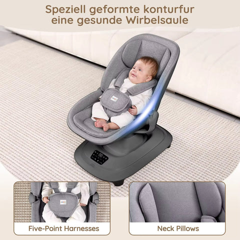 360° Swivel Electric Baby Swing & Rocker with Recline