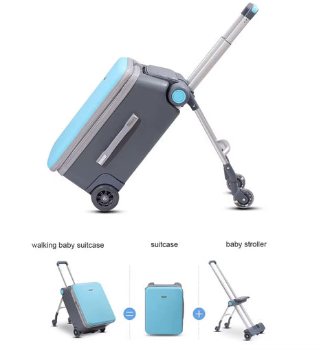 Convertible 4-Wheel Rolling Trolley Suitcase
