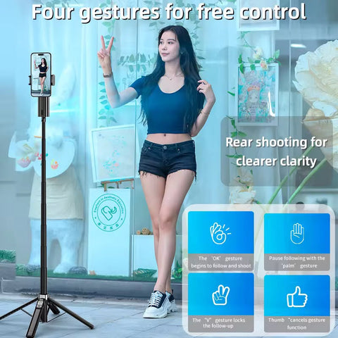 Wireless Selfie Stick Tripod with Fill Light & Detachable Remote