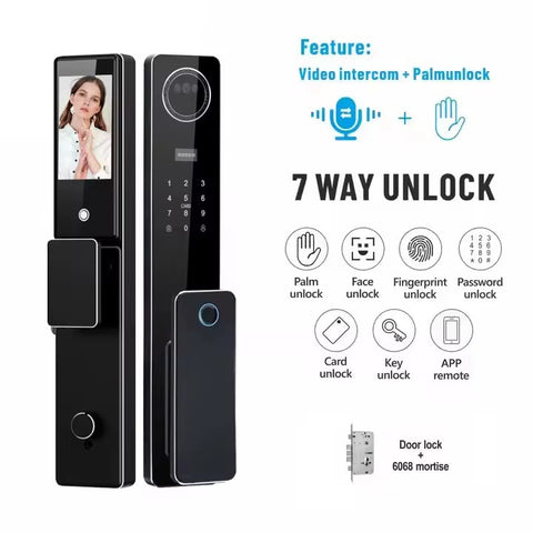 Smart Video Intercom Door Lock with 3D Face & Palm Recognition